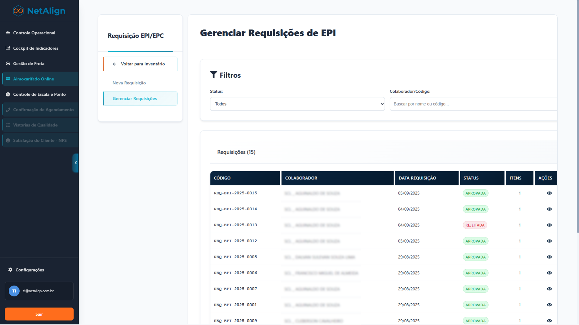 Inventário Online - Tela 7